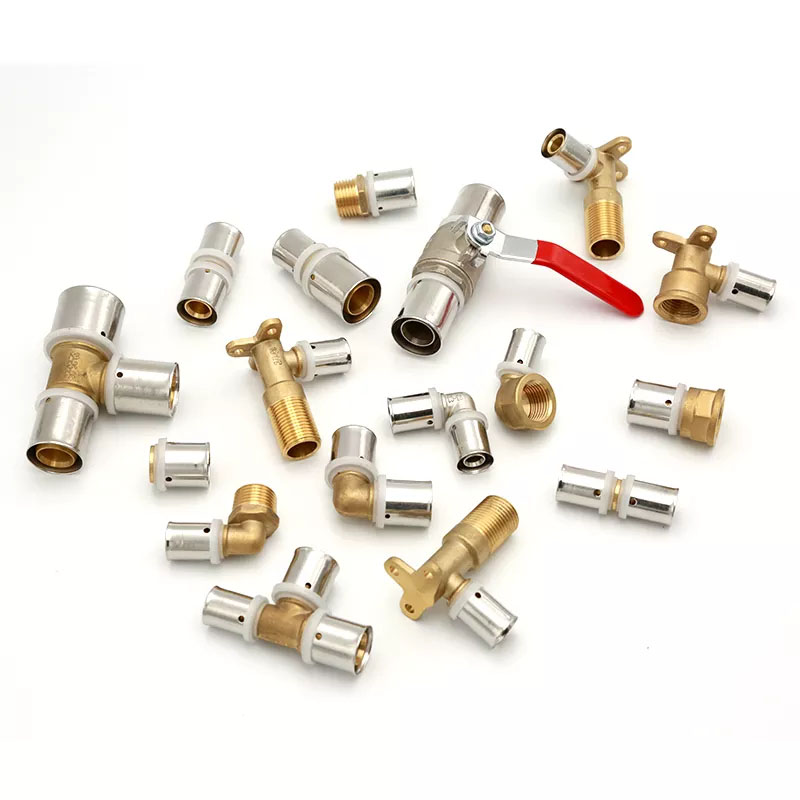 APEX press brass fittings for PEX pipes, 16mm-32mm lead-free plumbing connections